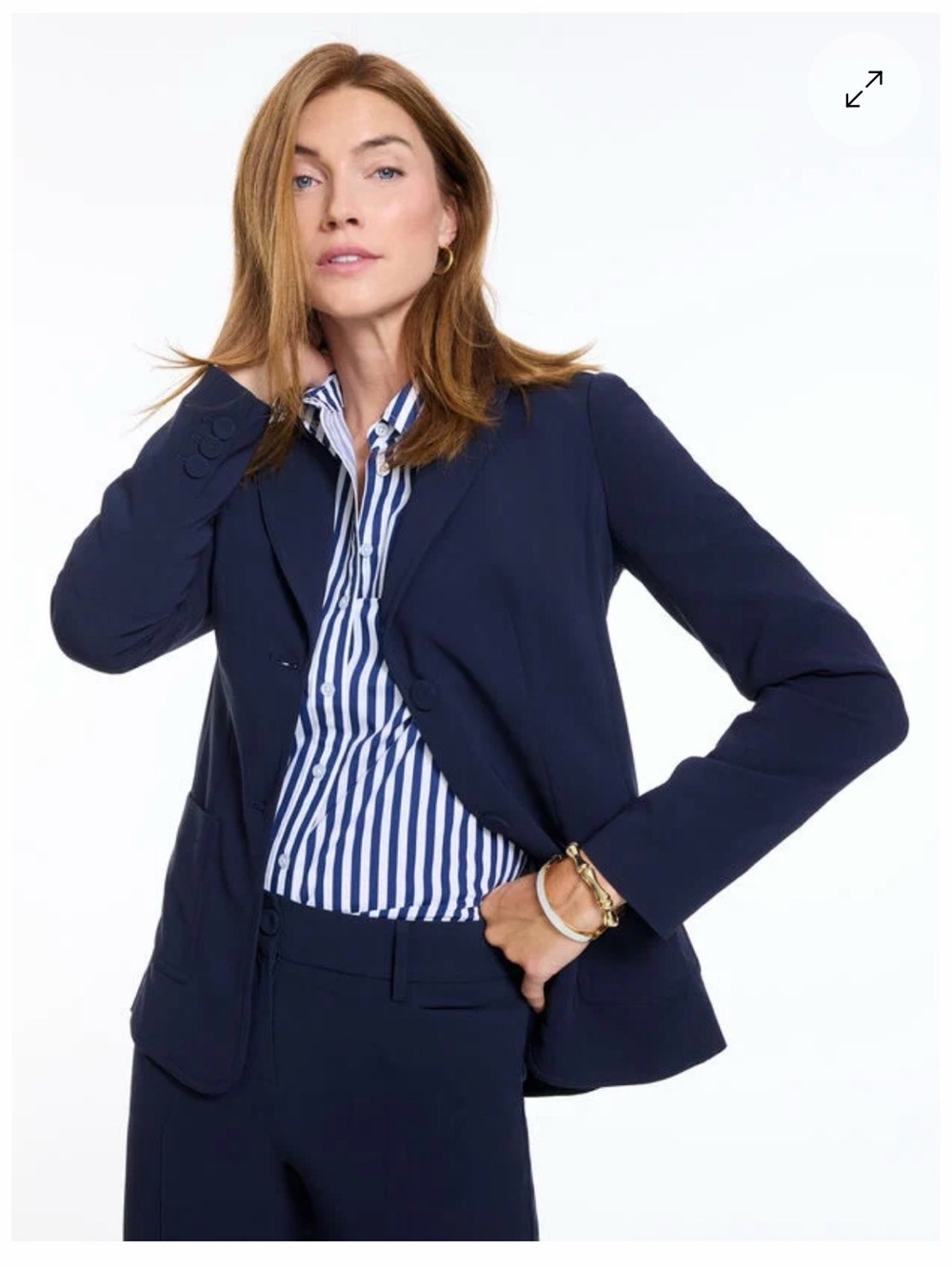 Women's Navy Tailored Blazer Jacket and pant suit